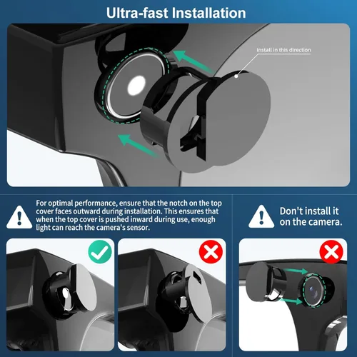 Vista 2 de Cubiertas ajustables de bloqueo de luz LED para RayBan Meta Wayfarer, Skyler, Oakley, accesorios de techo, cubierta LED de plástico para meta gafas