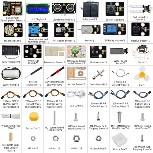 Vista 2 de KEYESTUDIO IoT Control Smart Farm Starter Kit for Arduino ESP32,Electronics Programming Kit Compatible with Arduino Scratch Online Tutorials,DIY