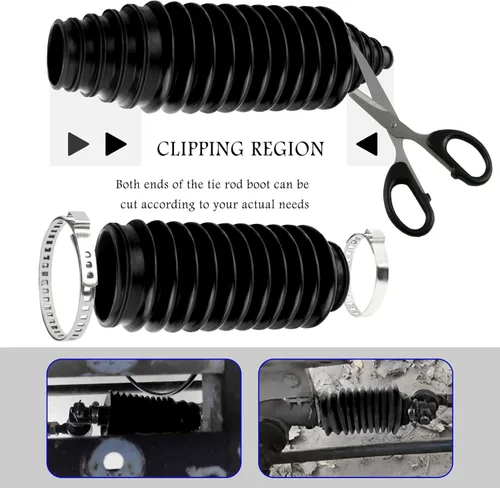 Vista 7 de Kit de herramientas para bota de piñón y cremallera de dirección de automóvil, juego de bota interior de varilla de acoplamiento resistente al polvo