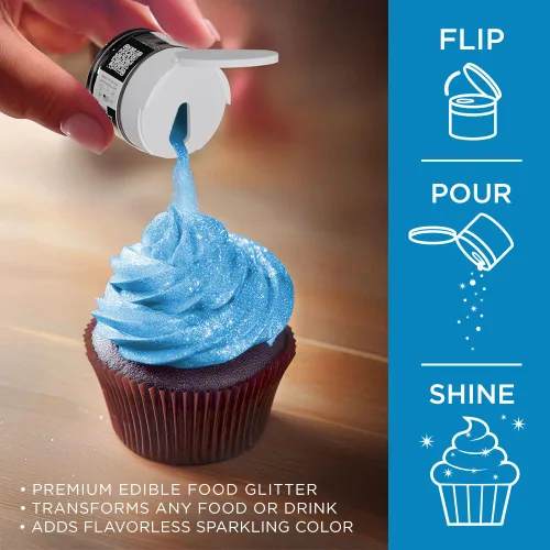 Vista 186 de Bakell - Brillantina 100% comestible, Tinker Dust®, 5 g, color negro, vegano, certificado Kosher, para pasteles, cupcakes, paletas, bebidas y postres