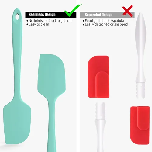 Vista 7 de Raspadores de espátula de silicona de 3 piezas: Doosu 600°F resistentes al calor de grado alimenticio para cocina, sin BPA, herramienta de cocina