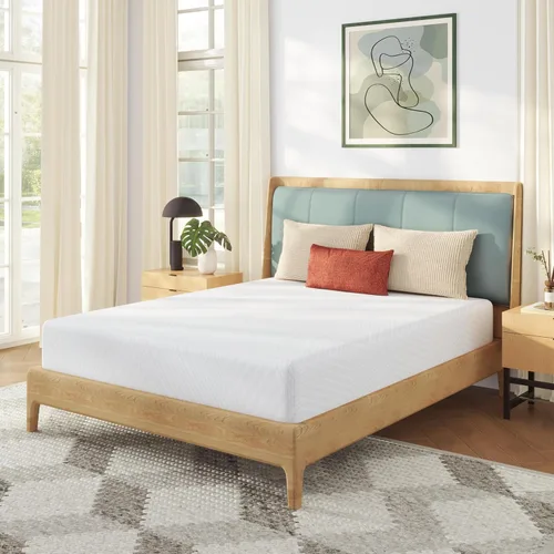 Vista 17 de MLILY - Colchón Queen en una caja, colchón de 10 pulgadas para cama plataforma tamaño doble, diván, de espuma viscoelástica de té verde de firmeza