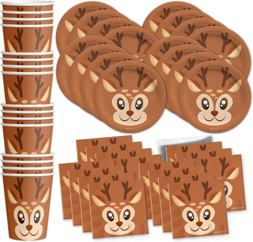 Vista 9 de Juego de suministros para fiesta de cumpleaños de Oso, juego de platos, servilletas, vasos, kit de vajilla para 16