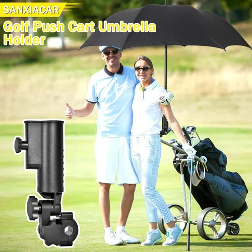 Vista 7 de Soporte de paraguas de carrito de golf resistente, base de aluminio ajustable de 180° para cochecito, bicicleta, silla de ruedas, bicicleta, silla