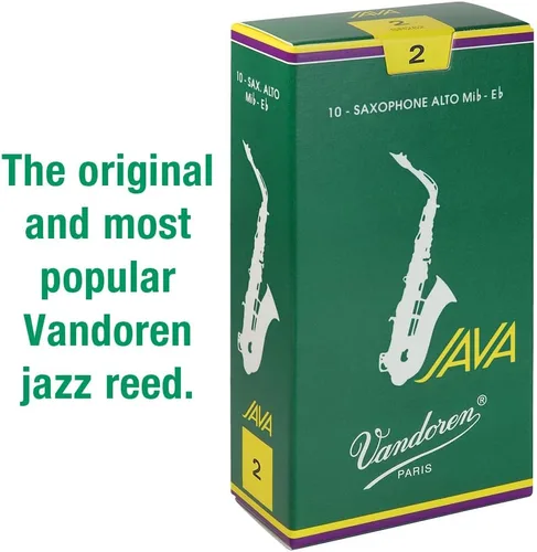 Vista 2 de Vandoren JAVA lengüetas para saxofón alto, resistencia 2, caja de 10