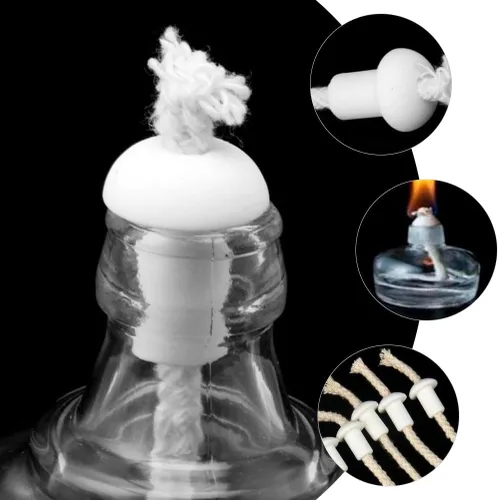 Vista 7 de 20 soportes para mecha de lámpara de aceite: soporte de mecha de linterna de cerámica, accesorios de reemplazo de lámpara de alcohol