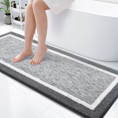 Vista 86 de OLANLY Alfombra de baño de microfibra extrasuave y absorbente, antideslizante, lavable a máquina, de secado rápido, adecuada para suelo de baño