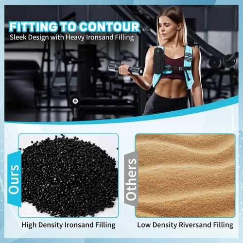 Vista 4 de Cutecrop Juego de chaleco con peso para mujer, chaleco ajustable de 10 libras para mujer, con un par de pesas de 2 libras para muñeca, pierna, brazo