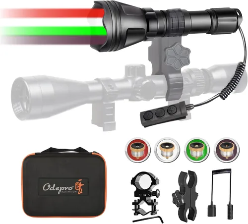 KL52 MAX linterna de caza mejorada superbrillante de largo alcance con zoom para depredadores, luz LED roja, verde, blanca e IR850, interruptor de