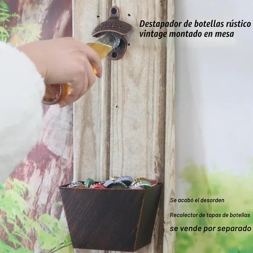 Vista 5 de Abridor de botellas de bronce antiguo montado en la pared de latón anima abrebotellas de cerveza abridor montado inoxidable