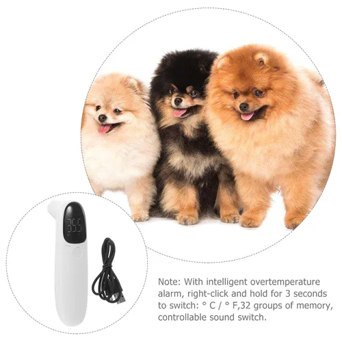 Vista 9 de Termómetro de oído para mascotas recargable sin contacto con pantalla LED para perros y gatos Medición precisa de la temperatura Termómetro animal