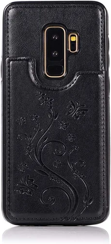 Vista 7 de Funda de teléfono para Samsung Galaxy S9 Plus con protector de pantalla de vidrio templado y tarjetero con soporte para tarjetero, accesorios