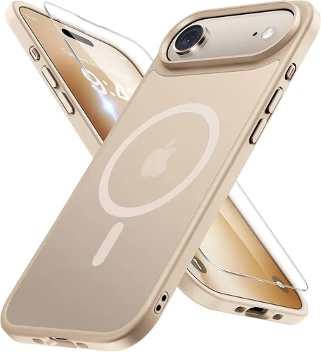 Vista 131 de Miracase - Funda magnética para iPhone 13 de 6.1 pulgadas (compatible con MagSafe) (con 2 protectores de pantalla), protección de grado militar