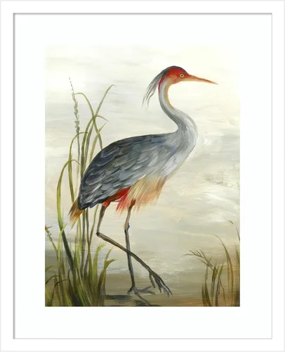 Vista 14 de Amanti Art Framed Wall Art Print 24x20 Grey Heron by Aimee Wilson, Animals Wall Art, Rustic Farmhouse Decor, Small Poster Painting Artwork for