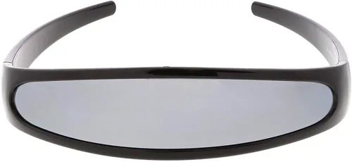 Vista 18 de zeroUV - Gafas de sol con visera de lente espejada de color cíclope estrecho futurista