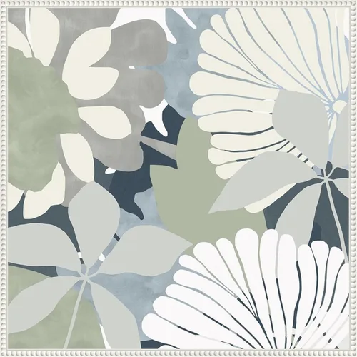 Vista 9 de Amanti Art Framed Canvas Wall Art 30x30 Big Retro Flowers II by Flora Kouta, Framed Wall Art Canvas, Abstract Artwork, Traditional Decor, Large