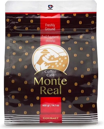 Monte Real - Café Arábica Gourmet, café molido saborizado, café molido tostado fresco, tostado medio oscuro, sabor a cacao, 14.11 oz