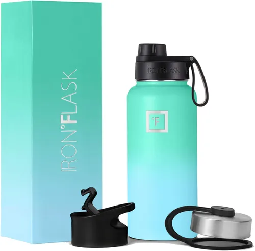 Vista 49 de IRON °FLASK Frasco de hidratación para acampar y senderismo con boquilla, botella de agua deportiva de acero inoxidable con aislamiento de boca
