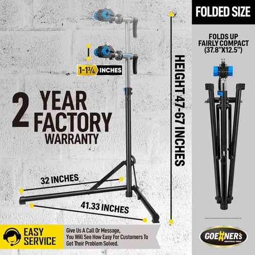 Vista 7 de GOEHNER's Soporte de reparación de bicicletas resistente (carga máxima de 100 libras), soporte de bicicleta para mantenimiento resistente