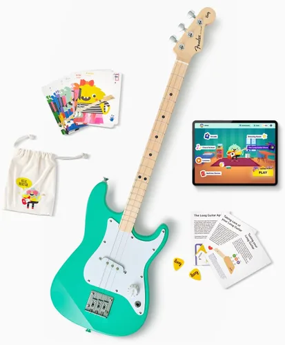 Vista 7 de Fender x Loog Guitarra Eléctrica de 3 Cuerdas Stratocaster para Niños, Kit para Principiantes de 3 Cuerdas (Candy Apple Red)