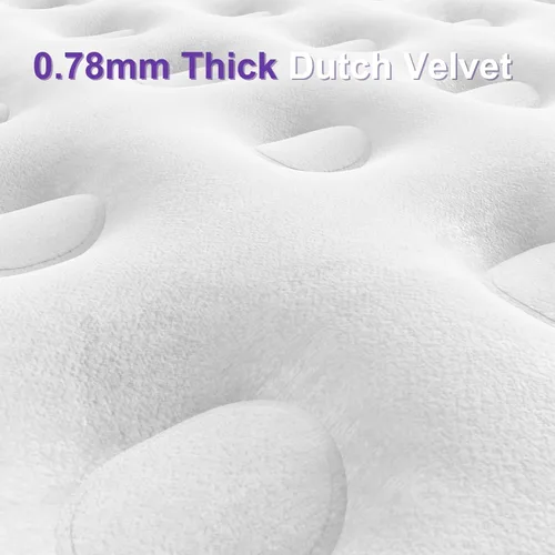 Vista 5 de Colchón de aire Queen con bomba de batería inalámbrica integrada, cama inflable de 22 pulgadas para campamento, hogar, textura de terciopelo grueso