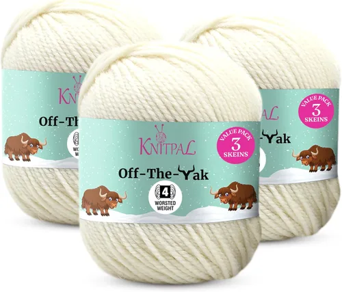 Vista 32 de Off-The-Yak - Hilo de lana para tejer, paquete de 3 (360 yardas/10.58 oz), patrones libres, hilo de mezcla acrílica de lana para tejer, peso #4