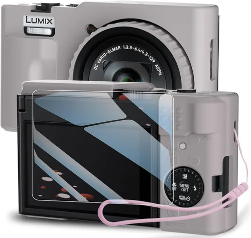 Vista 9 de Panasonic LUMIX ZS99 - Funda de silicona para cámara digital Panasonic LUMIX ZS99 con cubierta extraíble para lente y protector de pantalla y cordón