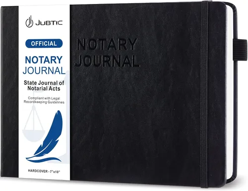 JUBTIC Libro de registro de notario - Diario público de notario de actos notariales - Suministros notariales con guardia de privacidad - Horizontal,