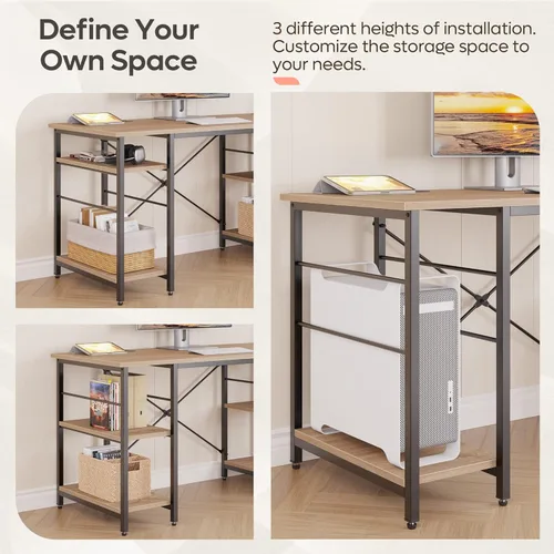 Vista 7 de Bestier L Shaped Desk with Shelves 86.6 Inch Reversible Corner Computer Desk or 2 Person Long Table for Home Office Large Gaming Writing Storage