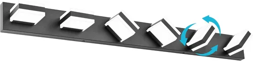 Vista 27 de SOLFART Luces de tocador de baño negras regulables LED modernas sobre el espejo, iluminación de baño negra para la pared del baño S8568 (5 luces)