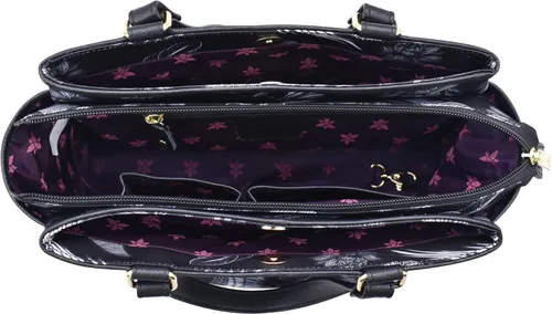 Vista 3 de Anuschka Bolso multicompartimiento - Colección Wanderlust - Tela de nailon con ribete de cuero genuino e impresión de ilustraciones