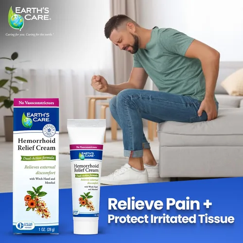 Vista 2 de Earth's Care Crema para hemorroides - Tratamiento para el alivio de hemorroides 1 OZ. (0.99 oz.)