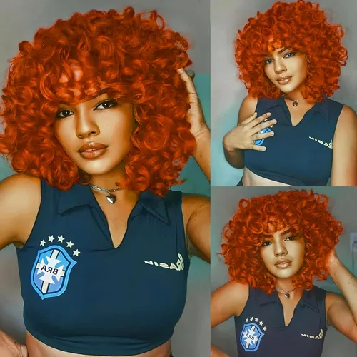 Vista 8 de Pelucas Afro Cortas Rizadas Grises para Mujeres Negras, Peluca Rizada Gris Degradado con Flequillo Cabello Sintético Resistente al Calor para Uso
