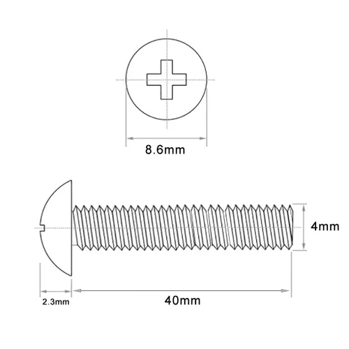 Vista 19 de Tornillos métricos de 0.157 in, 230 tornillos cortos M4 x 0.630 in de longitud, tornillos de cabeza Phillips de 0.630 in para manija de cajón