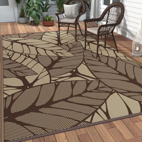 Vista 25 de GENIMO - Alfombra para exteriores de 6 x 9 pies, impermeable, reversible, de pajillas de plástico, para patio, espacios amplios, ligera