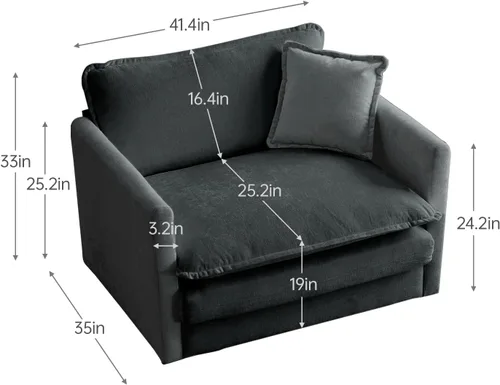Vista 2 de Moderno juego de sofá modular de 3 piezas, sofá modular extra profundo, sofá nube en forma de L de gran tamaño para sala de estar, dormitorio