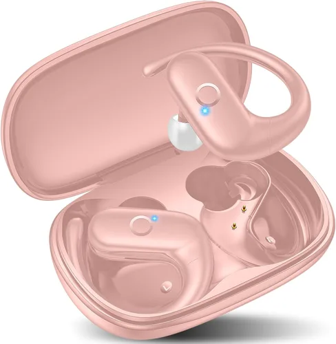 Vista 12 de kurdene Auriculares Inalámbricos Bluetooth Deportivos, Auriculares Sobre la Oreja con Sonido de Graves Profundos, 60 Horas de Reproducción
