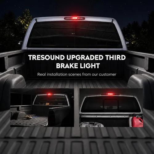 Vista 15 de Tercera tercera luz de freno LED para Ford F150 2015-2017 Lámpara de carga trasera Luz de freno de montaje alto (lente humo de carcasa cromada)