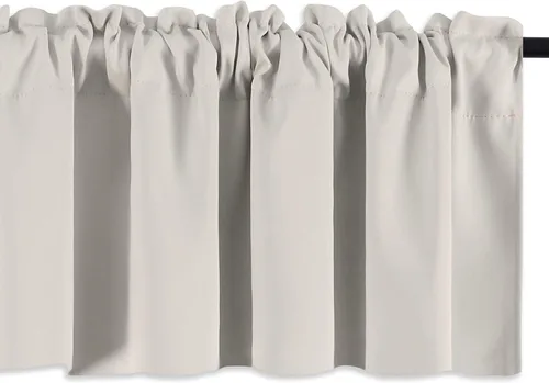 Vista 7 de Cenefas Keqiaosuocai para ventanas, con bolsillo para barra de ventana, cortinas opacas para dormitorio, sala, cocina, sótano