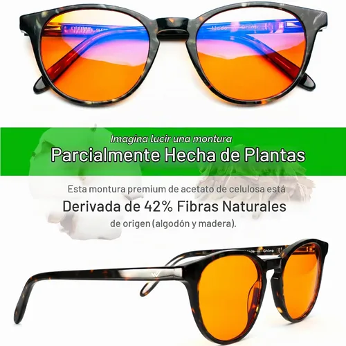 Vista 2 de Orange Blue Light Blocking Glasses for Better Sleep - 99.5% Premium Acetate Migraine Glasses for Women & Men Mármol negro