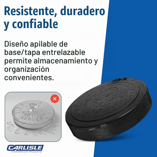 Vista 6 de Carlisle FoodService Products 071003 Servidor de tortilla aislado con bisagras, 7 pulgadas/1 pulgada, negro