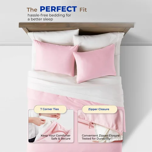 Vista 4 de Funda nórdica extragrande tamaño King, 1000 hilos de satén de 1 pieza de algodón egipcio de calidad, funda de edredón 100% algodón puro, cierre