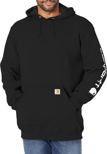 Carhartt Sudadera holgada para hombre, de densidad media, con logotipo y gráfico en la manga