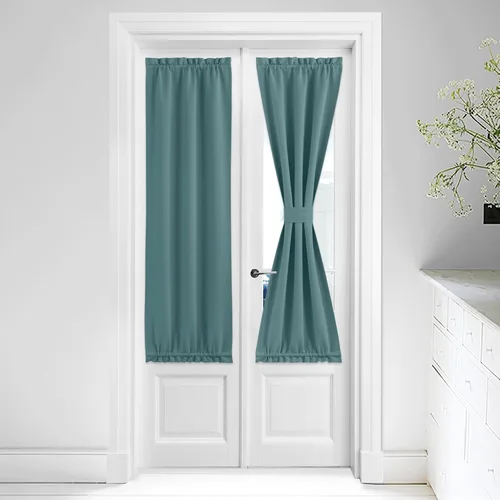 Vista 311 de NICETOWN Cortinas 100% opacas para puerta francesa, cortinas de privacidad para ventana, persianas de oscurecimiento de habitación de 25 x 64