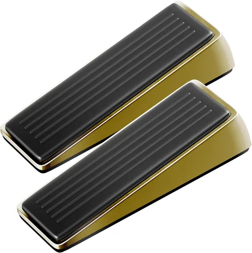 Vista 8 de Architectural Hardware - Tope de puerta de zinc resistente con agarres de goma antirozaduras - Topes de puerta de metal y goma para la parte