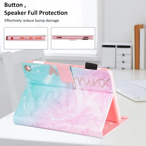 Vista 3 de Dteck Funda para tablet Fire HD 8 y Fire HD 8 Plus, (pantalla HD de 8 pulgadas, 10ª generación) – Funda protectora de cuero con tapa plegable #00