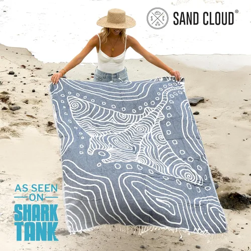 Vista 2 de Sand Cloud Toalla de Playa Turca Grande - Sin Arena - 100% Hilo de Algodón Turco Orgánico - Toalla de Secado Rápido para Playa, Pícnic, Manta o Baño