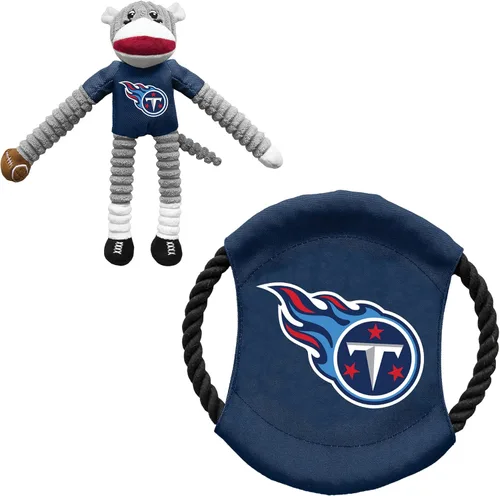 Vista 13 de Littlearth NFL Unisex NFL Sock Monkey and Flying Disc Pet Toy Combo Set