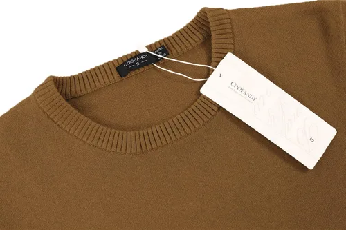 Vista 3 de COOFANDY Suéter de cuello redondo para hombre, ajuste delgado, ligero, suéter de punto para uso casual o elegante