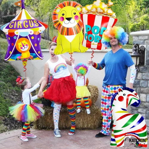 Vista 5 de KatchOn, Xtralarge, Globos de carnaval - 4 piezas Decoraciones de fiesta temática de carnaval Globos de circo para decoraciones de carnaval